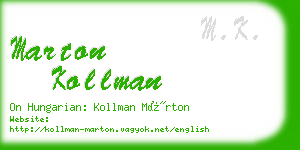 marton kollman business card